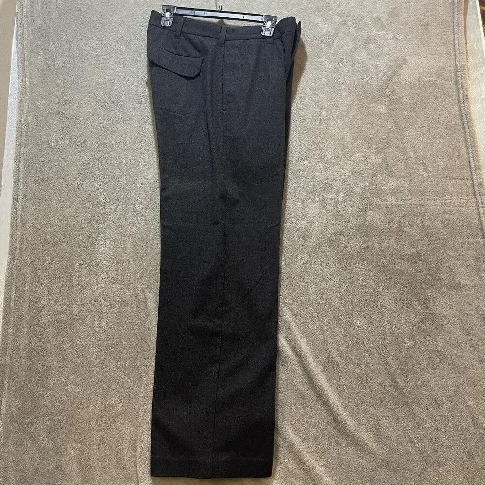 BANANA REPUBLIC‎ STRETCH Men's Wool Blend Black/ Gray Pants 34x31.5 Flap Pockets
